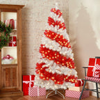 Red White Candy Design Artificial Christmas Tree 6' with 300 LED Lights