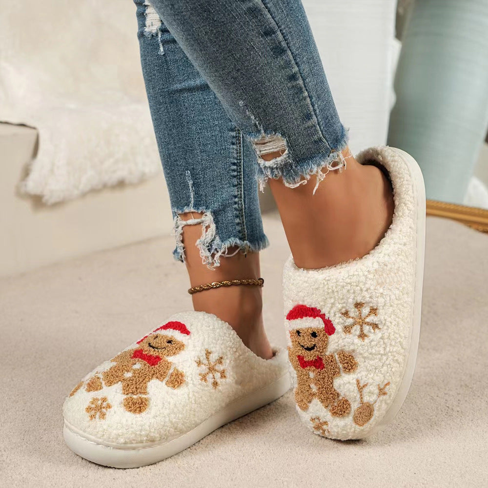 Christmas Snowflake Gingerbread Slippers Winter