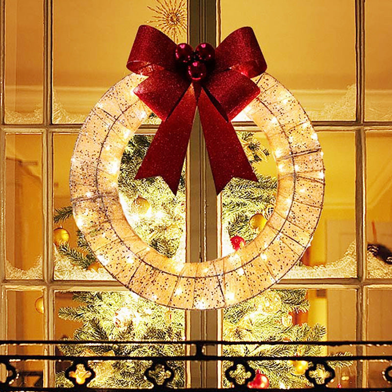 Luminous LED Warm Light Metal Luminous Wreath