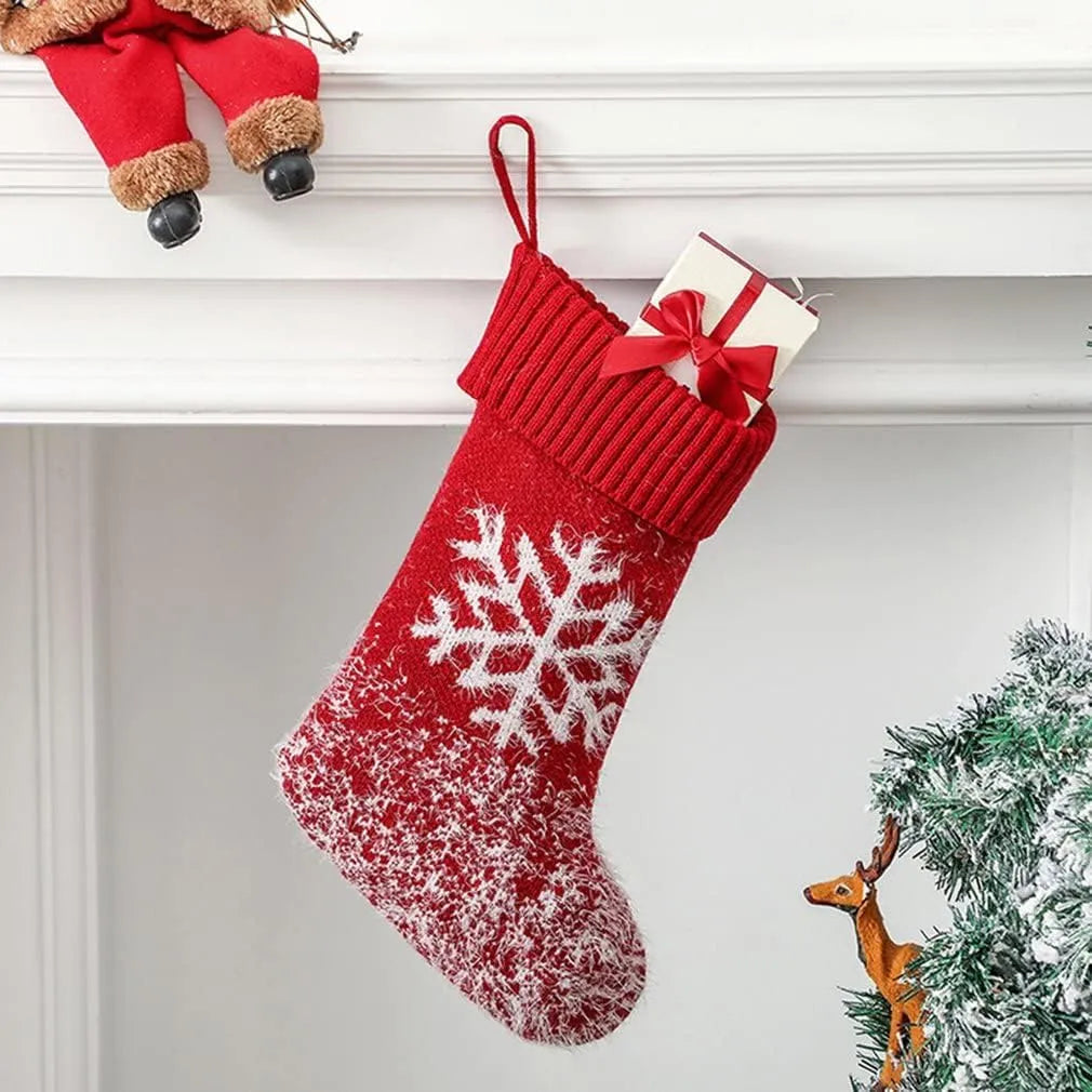 Red Classic Fireplace Decoration Christmas Stocking
