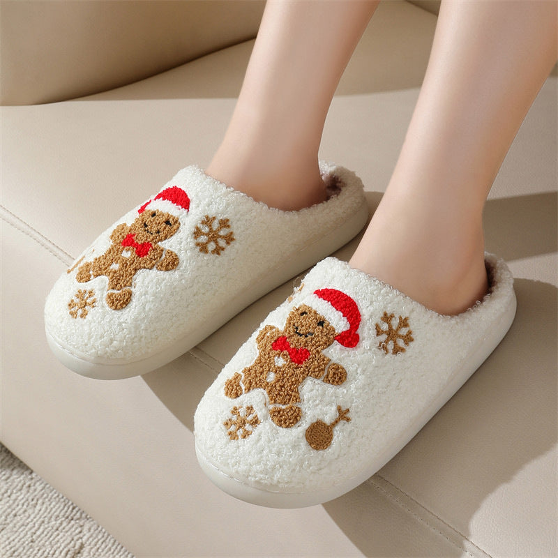 Christmas Snowflake Gingerbread Slippers Winter