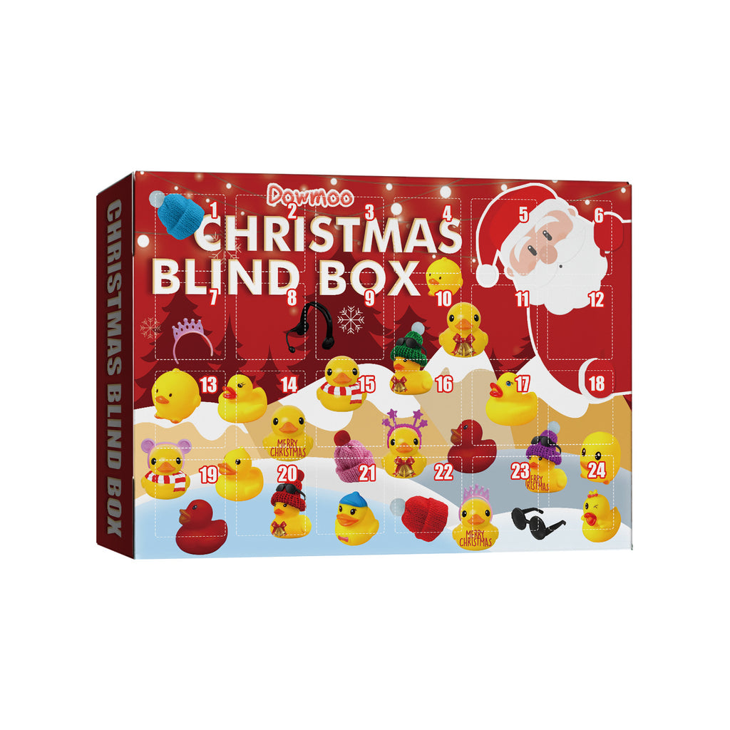 24 Days Countdown Christmas Advent Calendar Set Funny Ducks Bath Toy