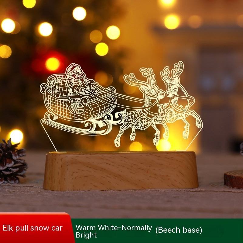 3D Acrylic LED Night Light Ornament for Christmas Decoration