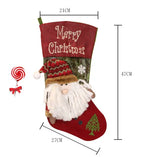 Red Pearl Oldman, Snowman Fireplace Decoration Christmas Stocking