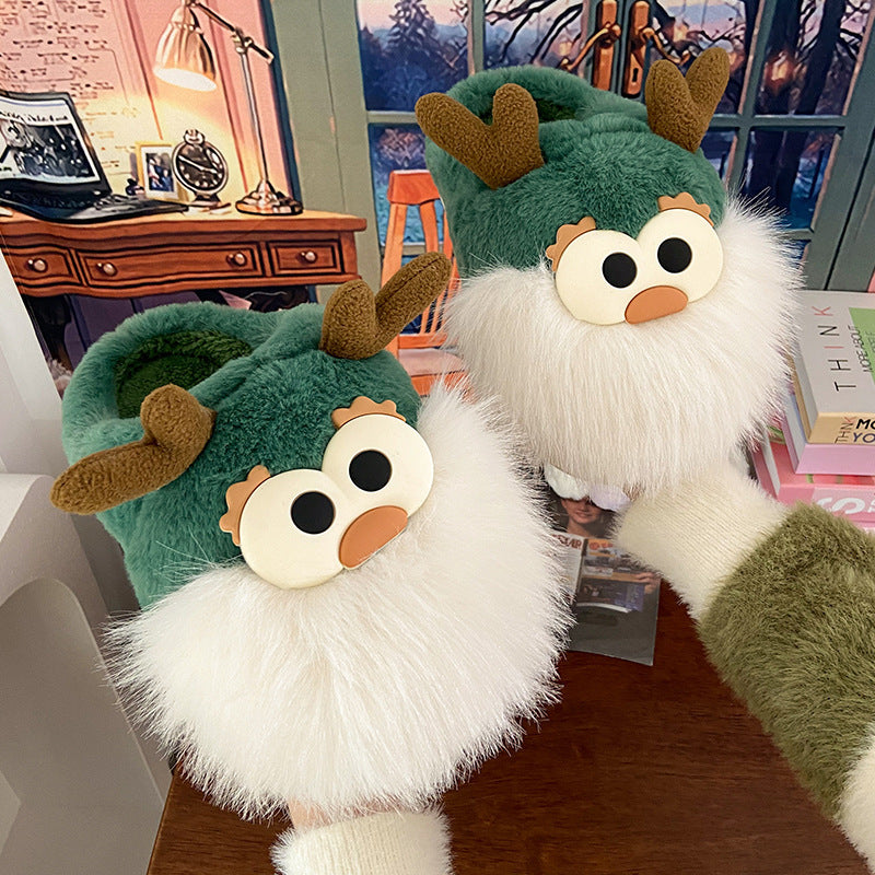 Cute Cartoon Christmas Deer Cotton Shoes Winter