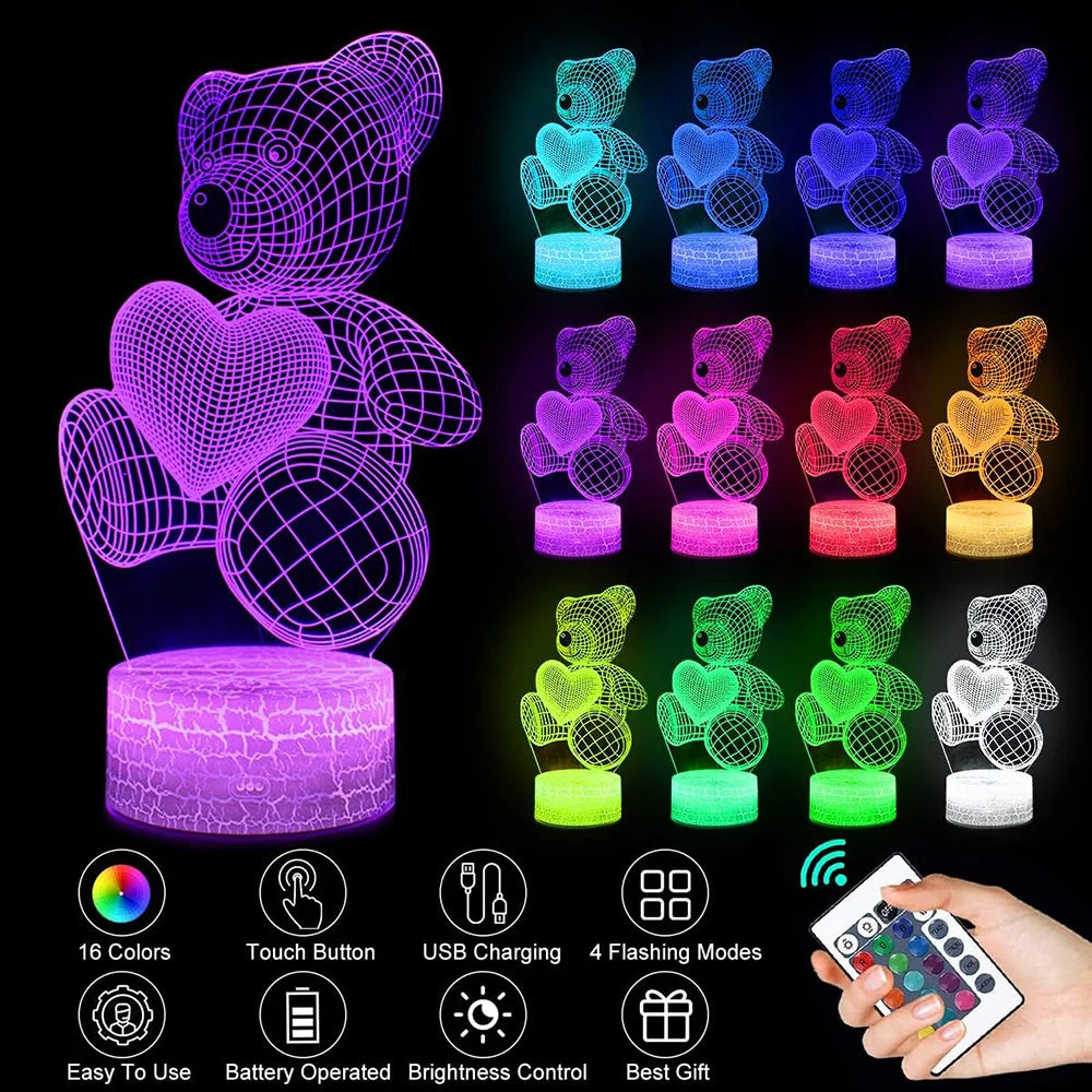 3D Acrylic USB LED Neon Night Light Decoration