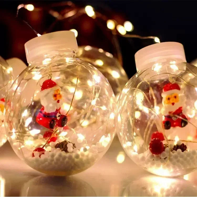 10-Piece LED Wishing Ball Christmas Curtain Lights