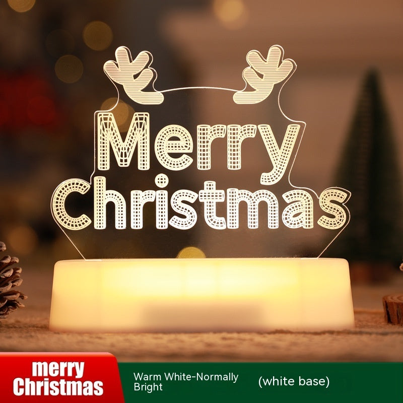 3D Acrylic LED Night Light Ornament for Christmas Decoration