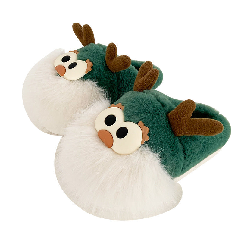 Cute Cartoon Christmas Deer Cotton Shoes Winter