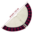 Knitted Christmas Tree Skirt - Ivory White 122cm Decorative Holiday Base Cover