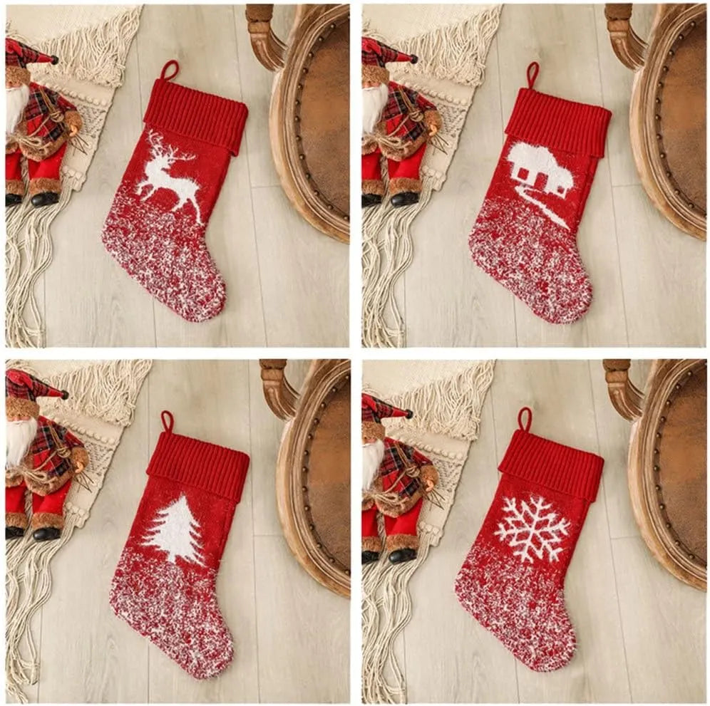 Red Classic Fireplace Decoration Christmas Stocking