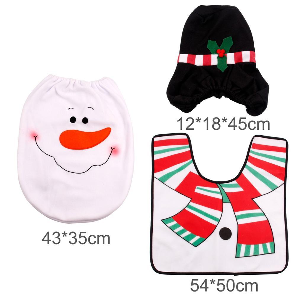 Merry Christmas Bathroom Curtain Santa Claus Toilet Seat