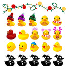 24 Days Countdown Christmas Advent Calendar Set Funny Ducks Bath Toy