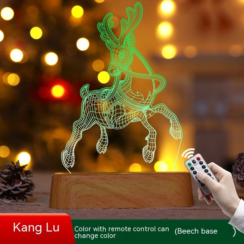 3D Acrylic LED Night Light Ornament for Christmas Decoration