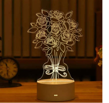 3D Acrylic LED Neon Night Light USB Christmas Decor
