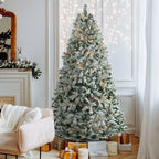 Pre-lit Snow Flocked Artificial Christmas Tree 7'