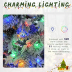 Pre-Lit Spruce Snow Flocked Artificial Christmas Tree 6'