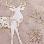 Christmas Tree Skirt - Gold White Linen 48 Inch