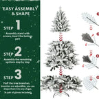 PVC PE Flocking Hinged Artificial Christmas Tree 5'