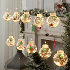 10-Piece LED Wishing Ball Christmas Curtain Lights