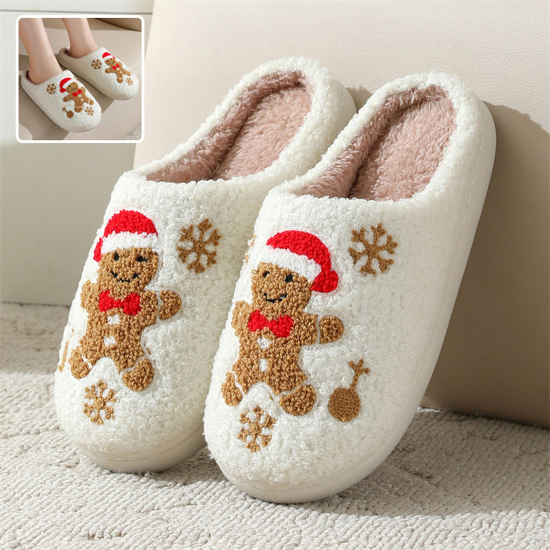 Christmas Snowflake Gingerbread Slippers Winter