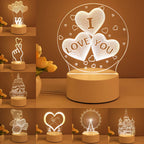 3D Acrylic LED Neon Night Light USB Christmas Decor