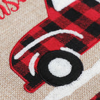 Christmas Tree Skirt - Car Themed Linen Base Decoration 77cm
