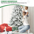 PVC PE Flocking Hinged Artificial Christmas Tree 5'
