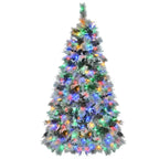 Pre-Lit Spruce Snow Flocked Artificial Christmas Tree 6'