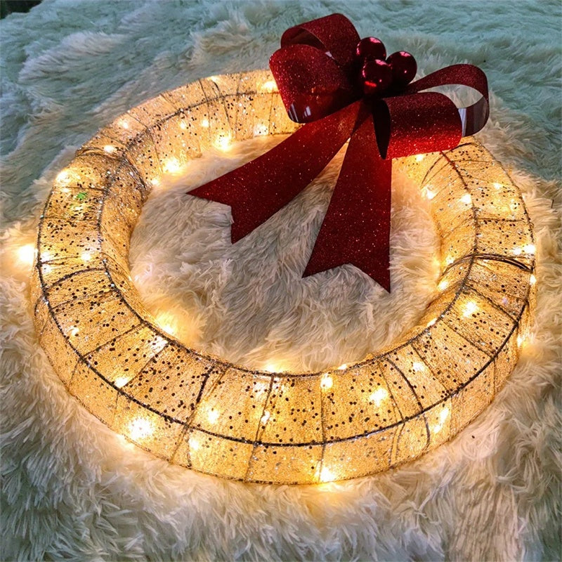 Luminous LED Warm Light Metal Luminous Wreath