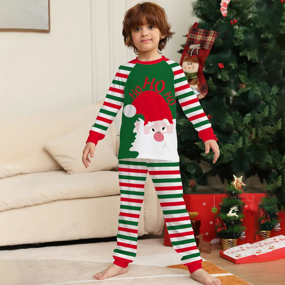 Family Christmas Pajamas Matching Sets Red Stripe, Long Sleeve