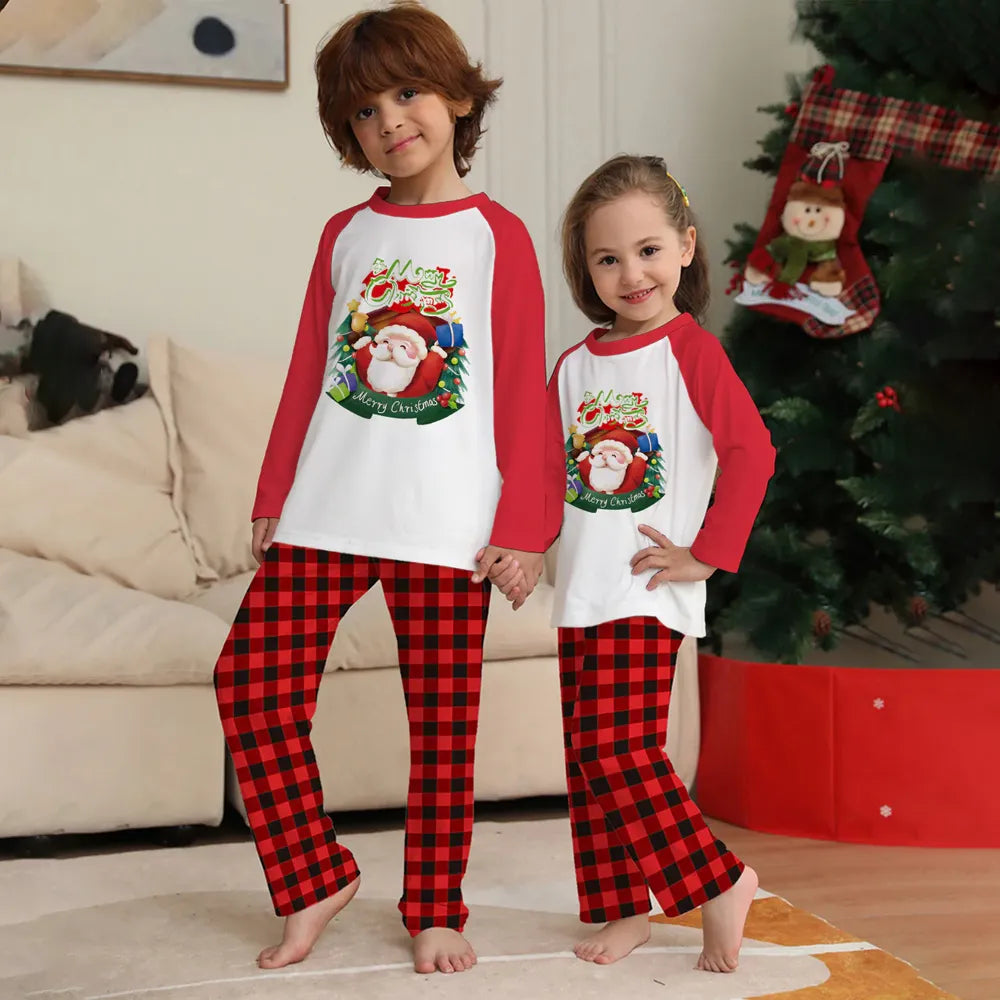 Red Plaid Christmas Pajamas Long Sleeve T-Shirt