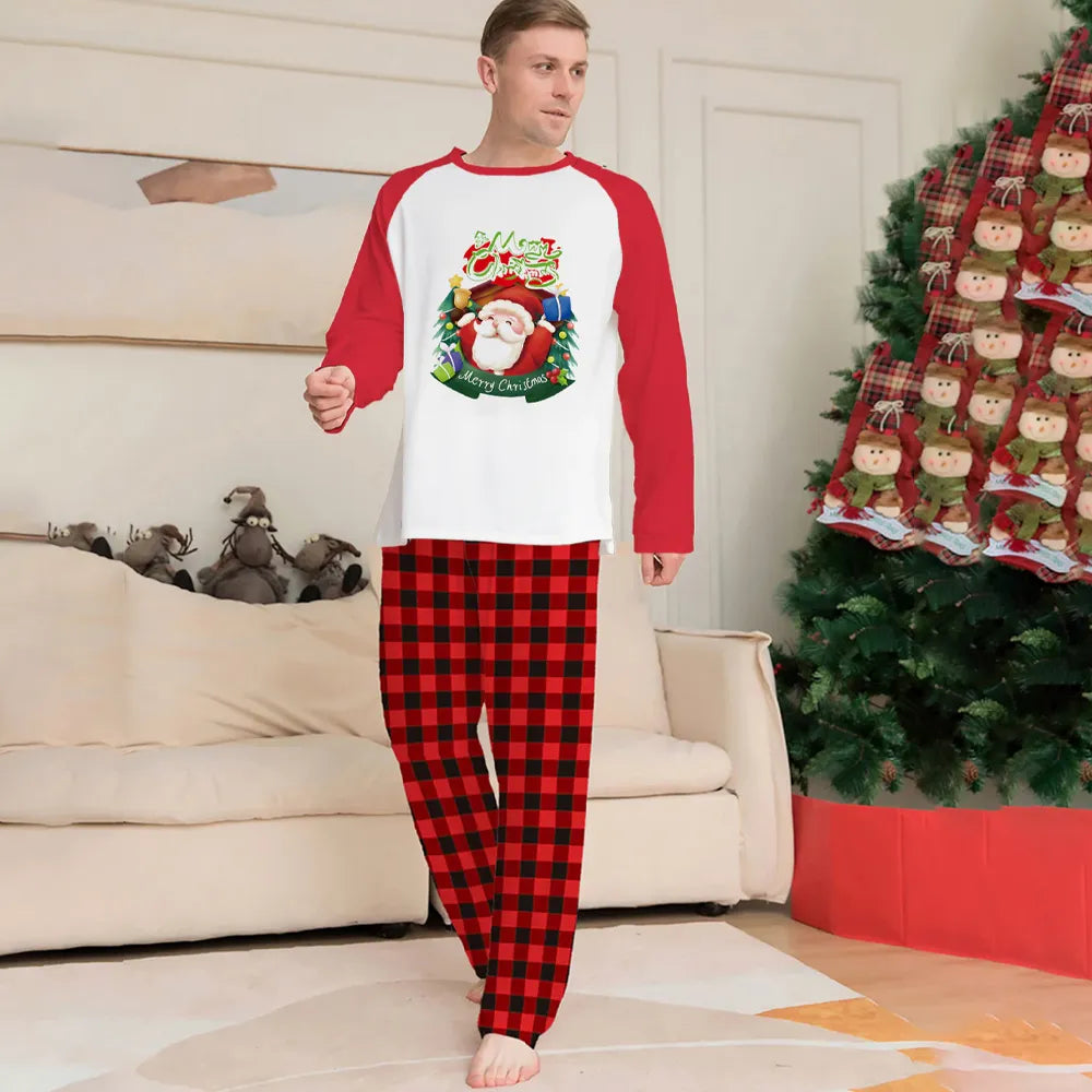 Red Plaid Christmas Pajamas Long Sleeve T-Shirt
