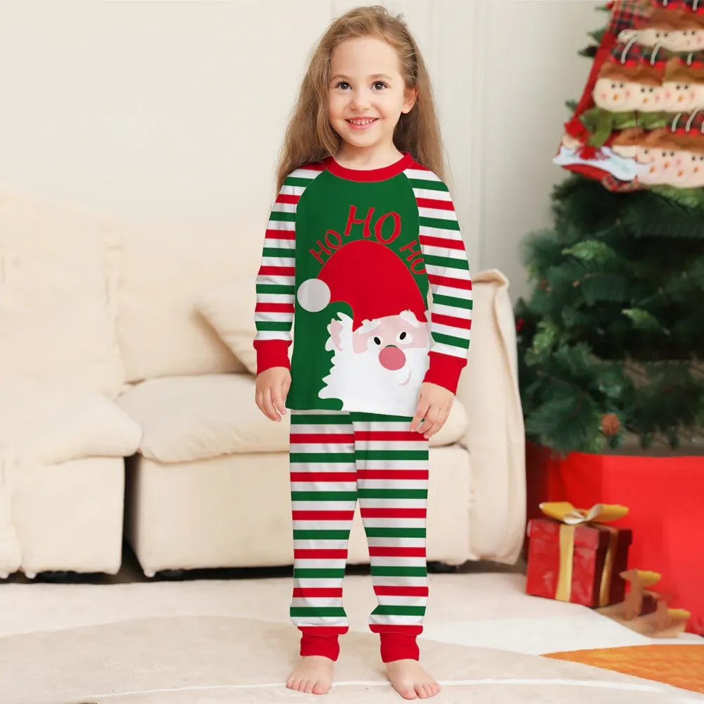 Family Christmas Pajamas Matching Sets Red Stripe, Long Sleeve