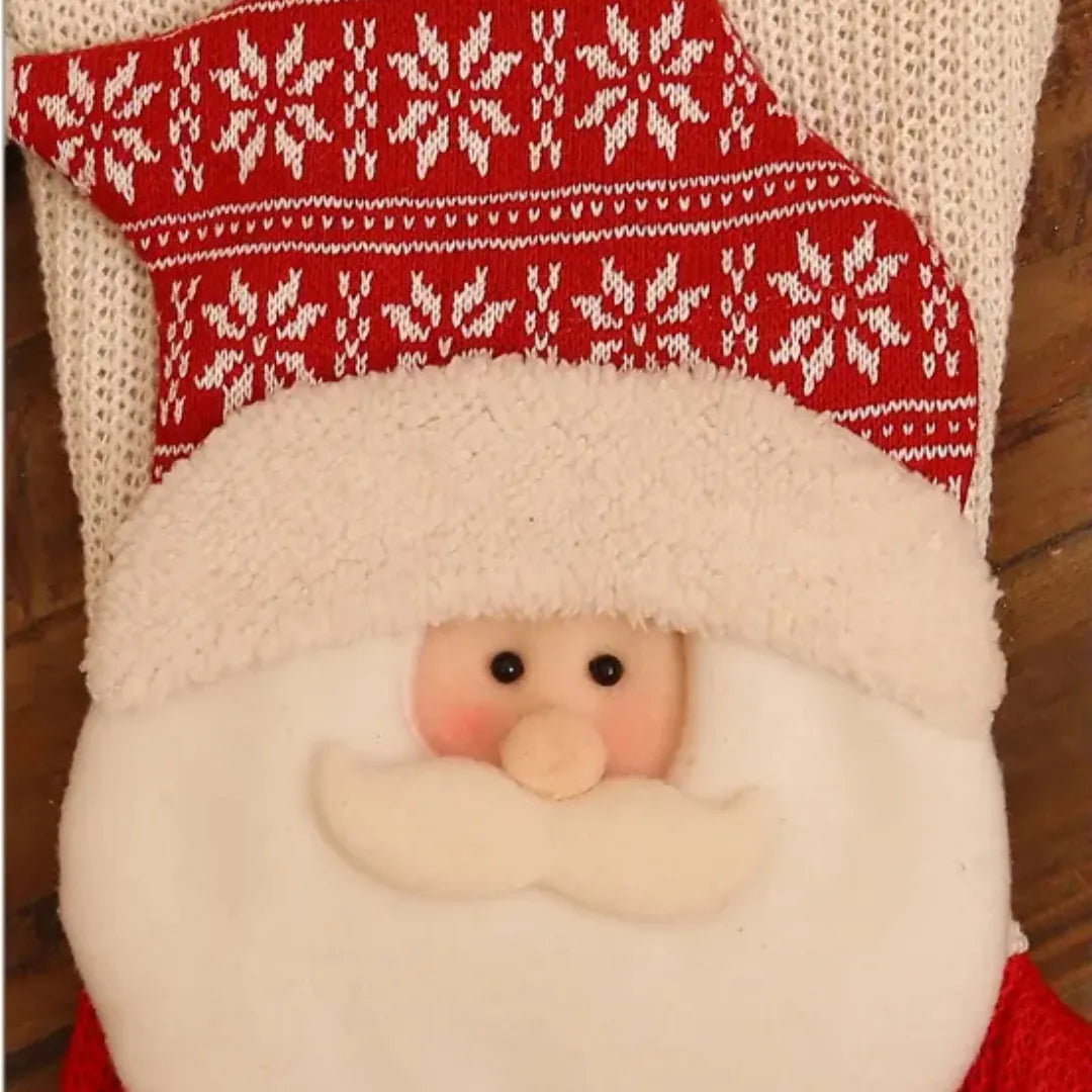 Santa Claus & Snowman Fireplace Decoration Christmas Stocking