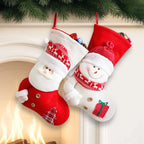 Santa Claus & Snowman Fireplace Decoration Christmas Stocking