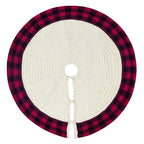 Knitted Christmas Tree Skirt - Ivory White 122cm Decorative Holiday Base Cover