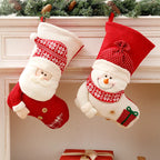 Santa Claus & Snowman Fireplace Decoration Christmas Stocking