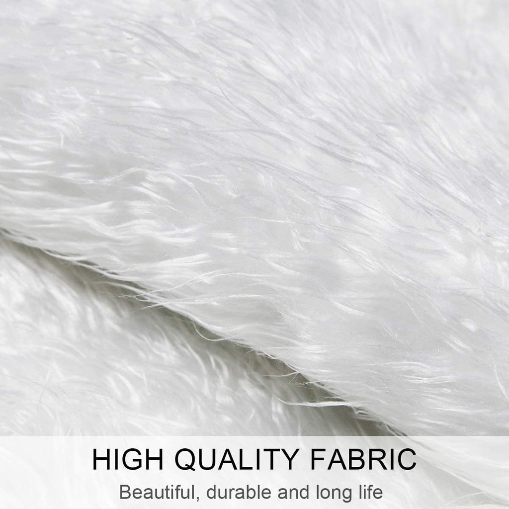White Christmas Tree Skirt Plush Faux Fur Xmas Tree