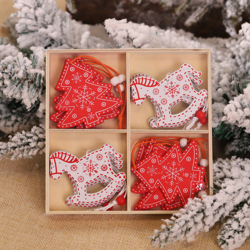 Hanging Wooden Christmas Pendants Ornament Tree Decorations