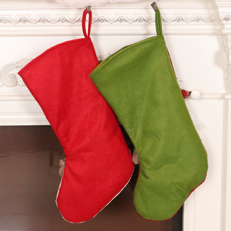 Red Pearl Oldman, Snowman Fireplace Decoration Christmas Stocking
