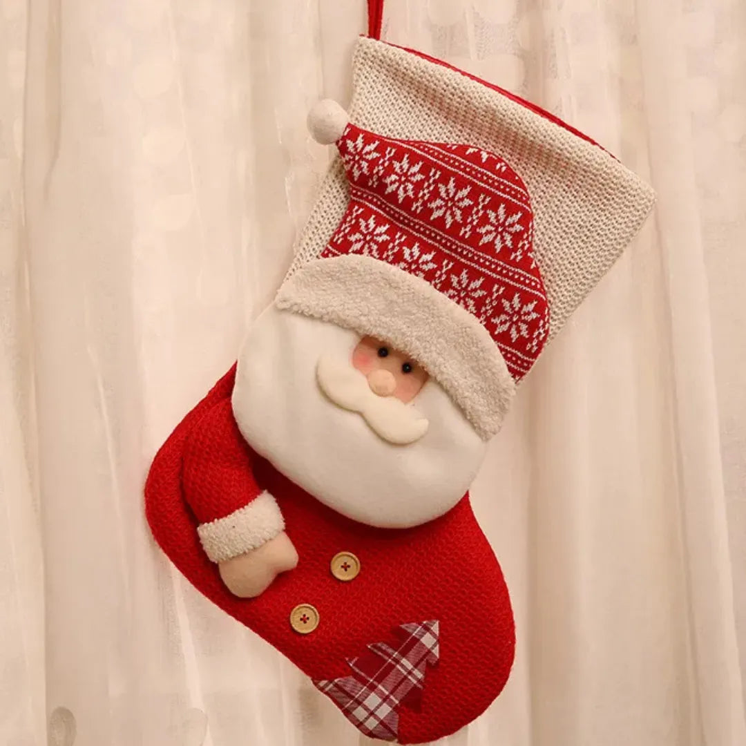 Santa Claus & Snowman Fireplace Decoration Christmas Stocking