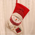 Santa Claus & Snowman Fireplace Decoration Christmas Stocking