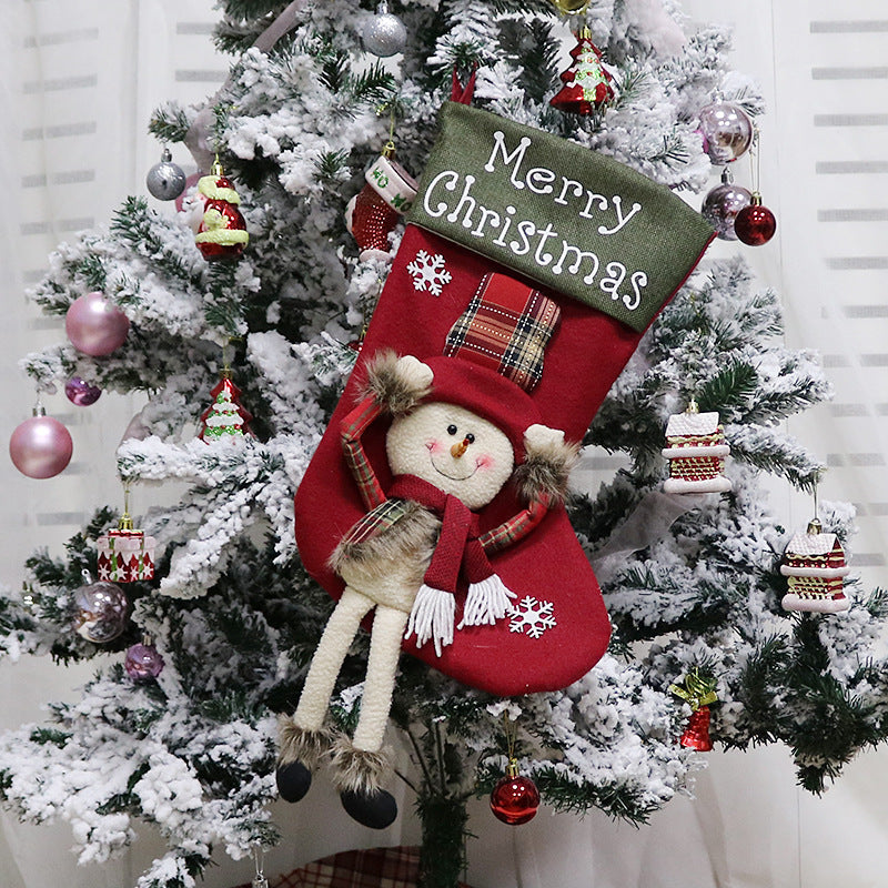 Green Red Oldman, Snowman, Elk Decoration Christmas Stocking