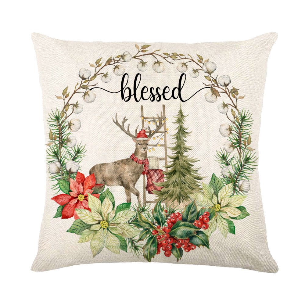 Christmas Decorations Square Pillow Covers Sofa
