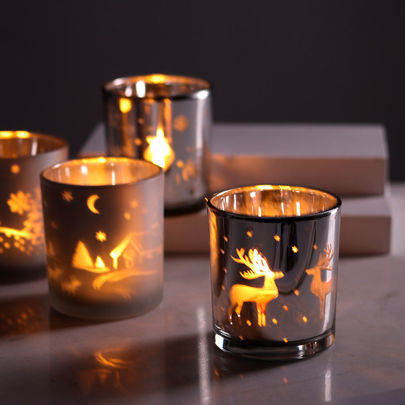 Christmas Decoration Glass Empty Cup Candle Holder