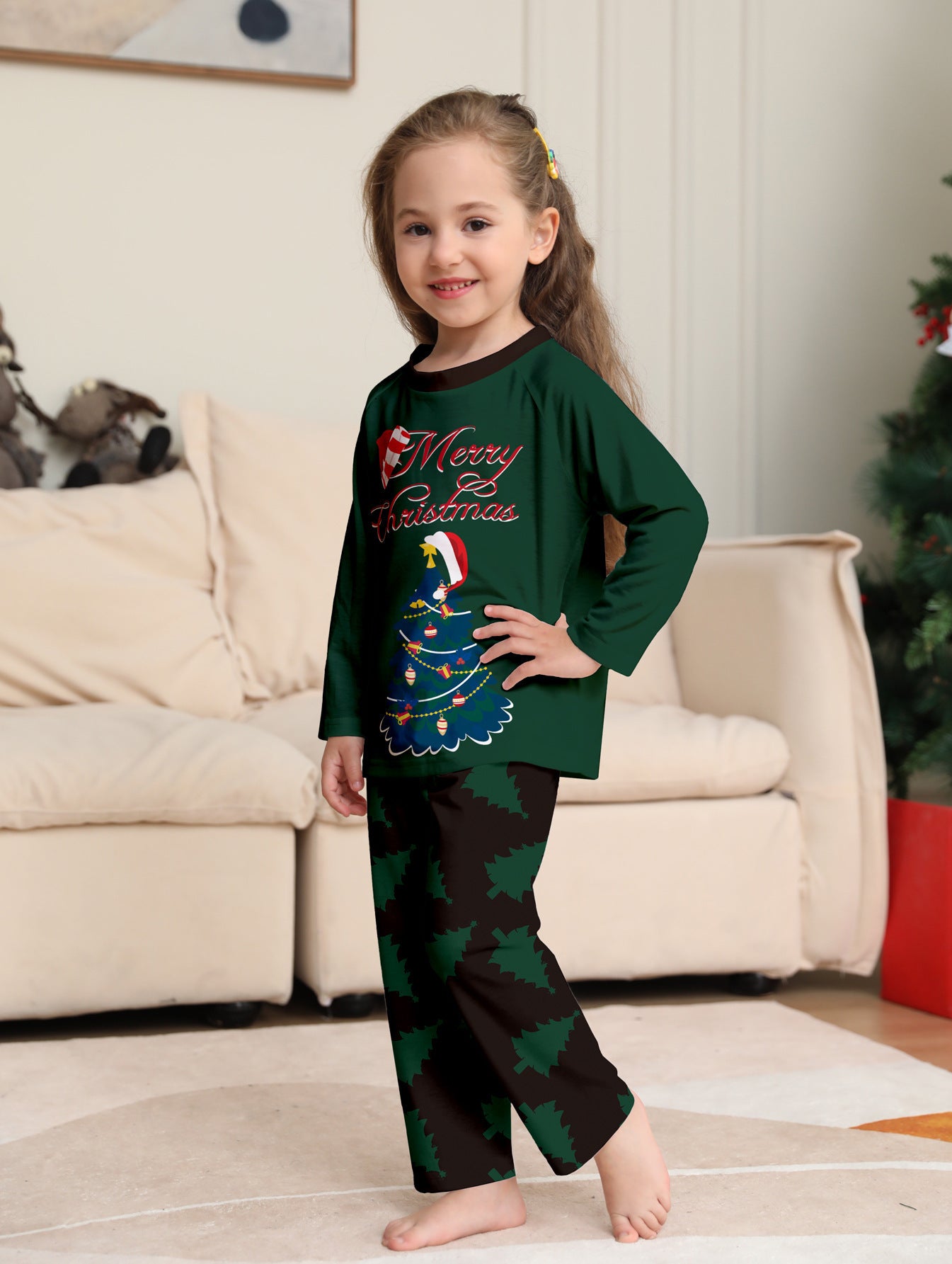 XmasTree Printed Long-sleeve Christmas Pajamas