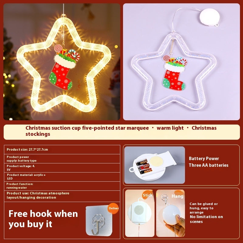 Christmas LED Star Pendant Window Door Lights