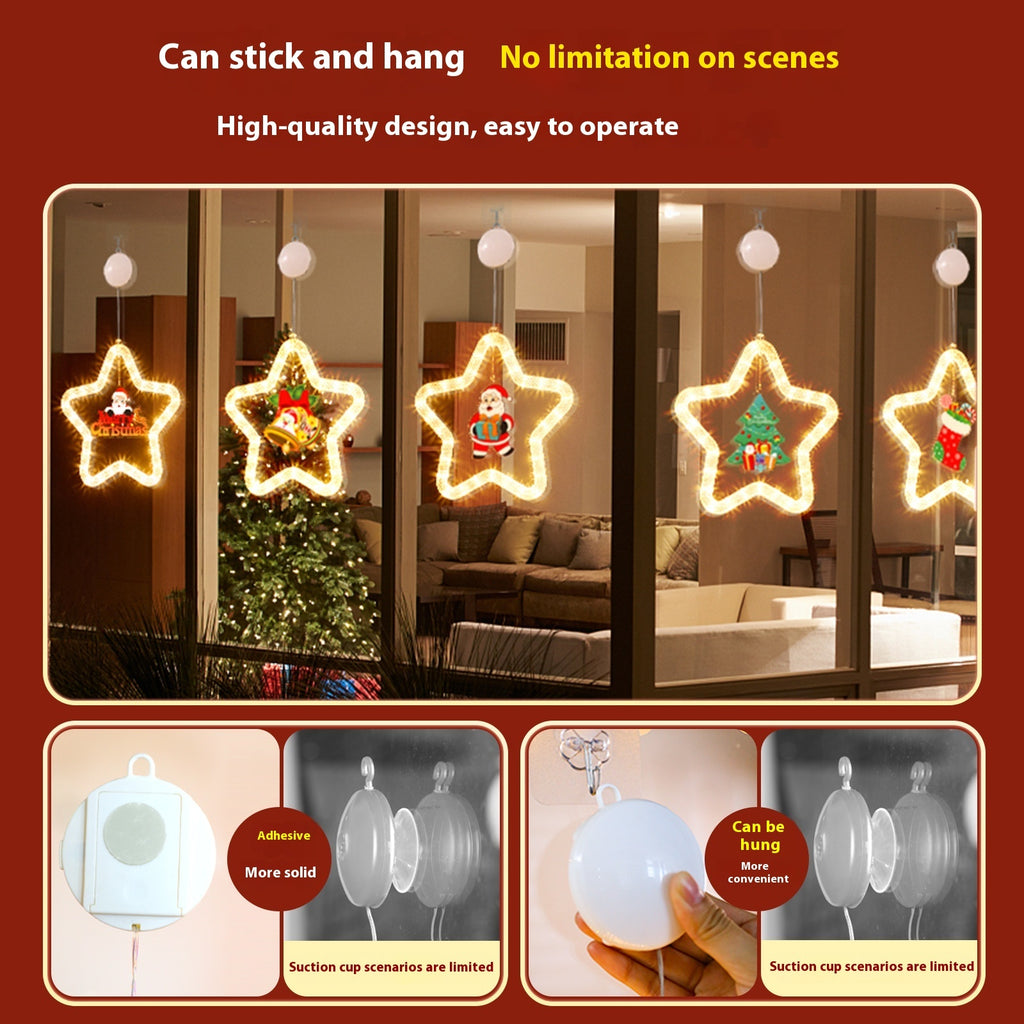 Christmas LED Star Pendant Window Door Lights