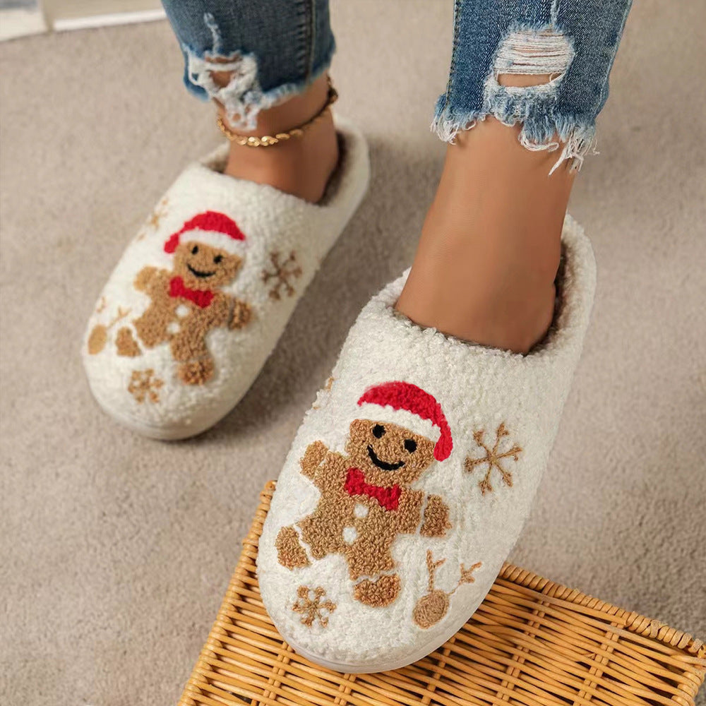 Christmas Snowflake Gingerbread Slippers Winter